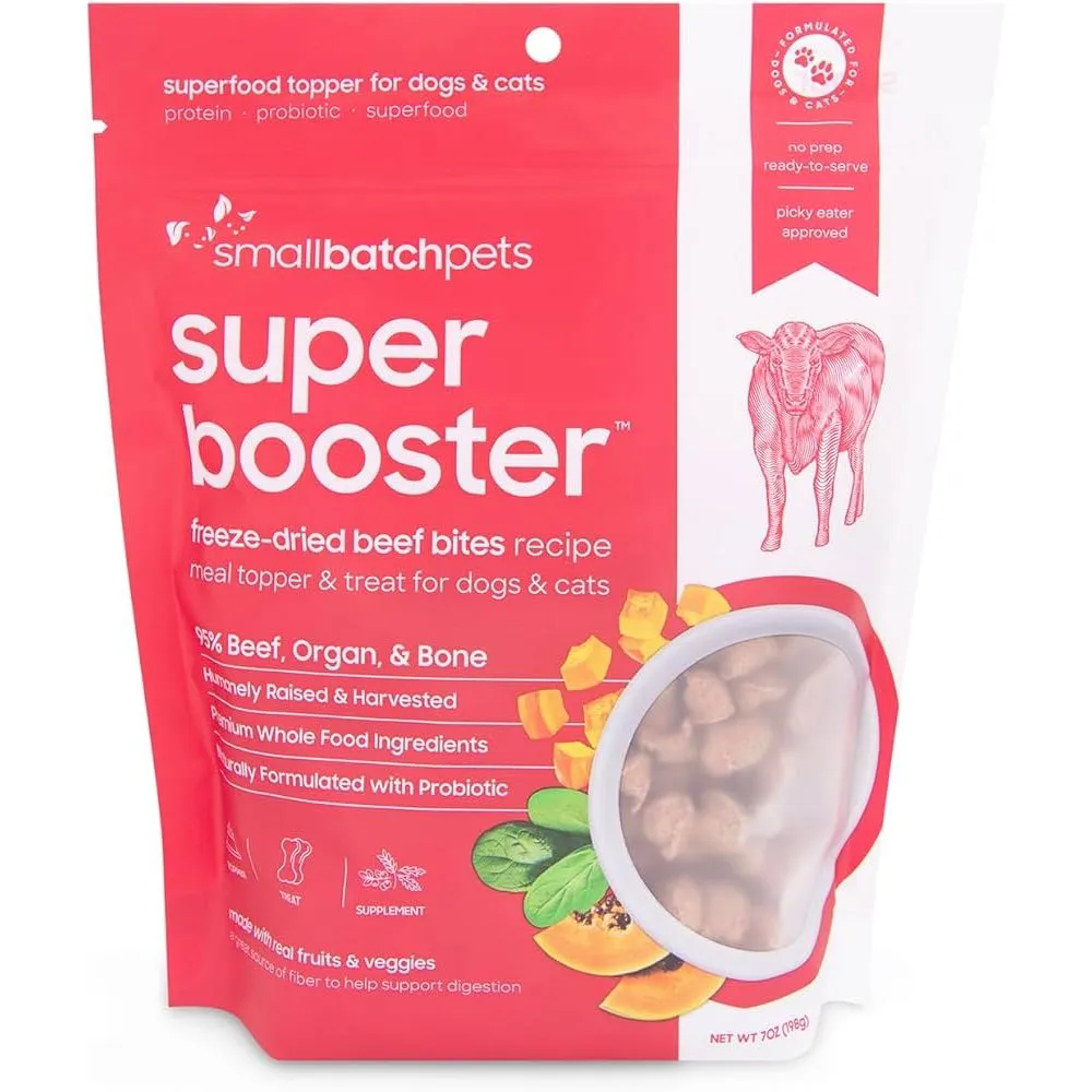 10% OFF: Smallbatch Super Booster Freeze Dried Beef Bites Cat & Dog Treats 7oz