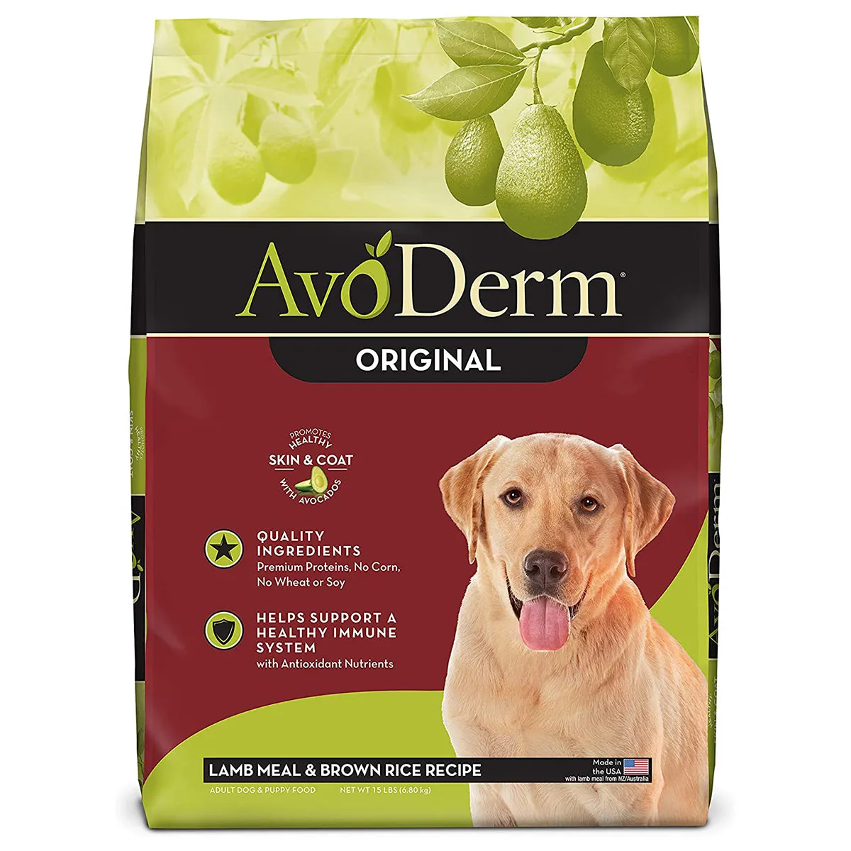 AvoDerm Original Lamb & Brown Rice Formula Dry Dog Food 15lb