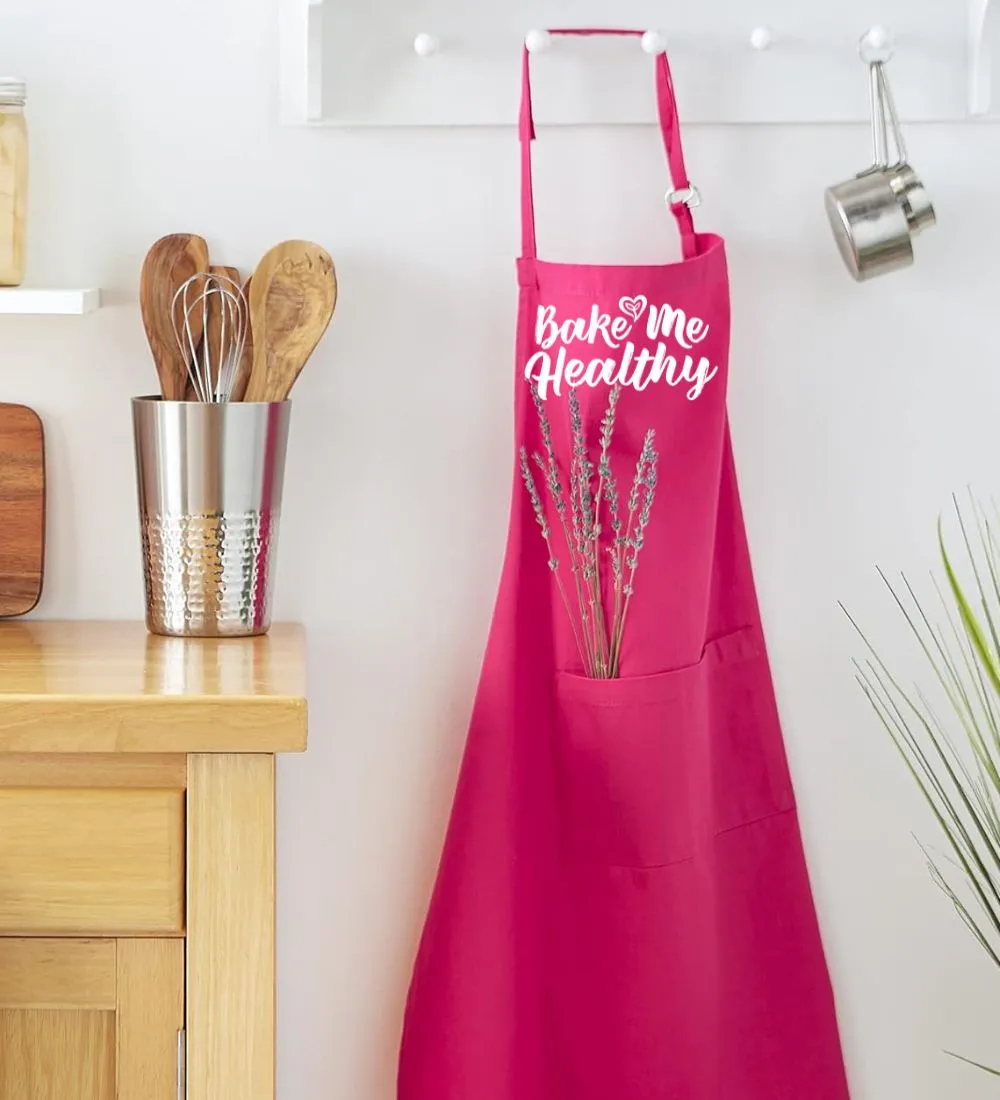 Bake Me Healthy Hot Pink Apron