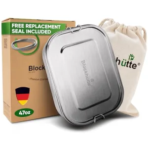 Blockhütte: Durable Stainless Steel Bento Box - 3 Compartments, Meal Storage Solution