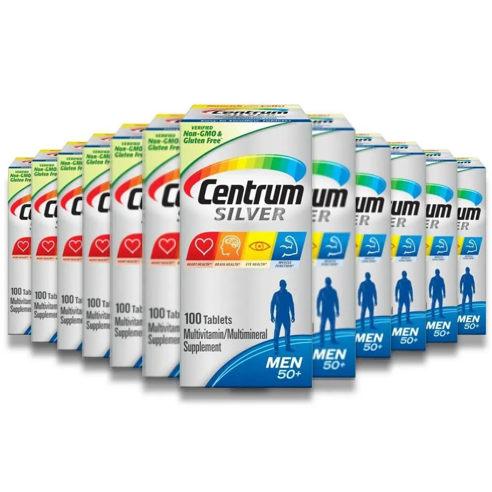 Centrum - Silver Men 50  Multavitamin, Multimineral Supplement - 100 Tablets - 12 Pack