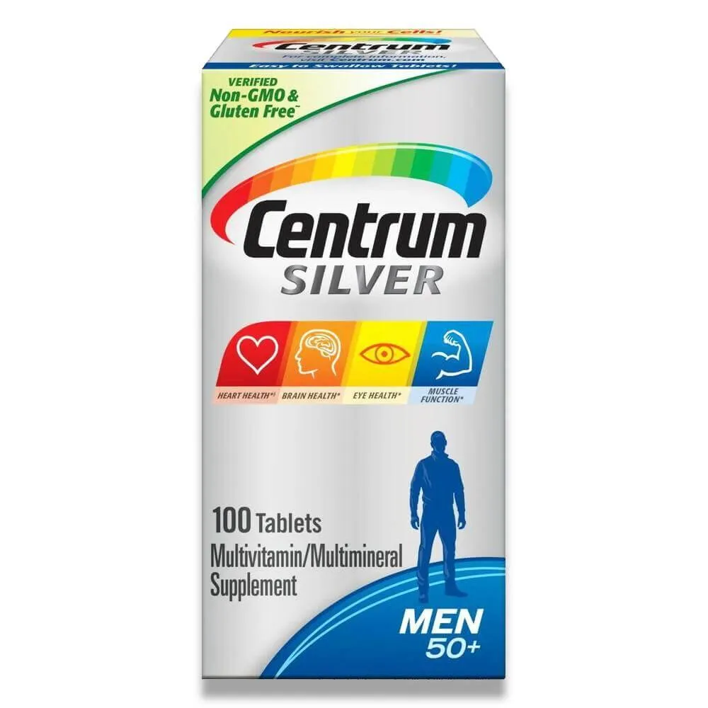 Centrum - Silver Men 50  Multavitamin, Multimineral Supplement - 100 Tablets - 12 Pack