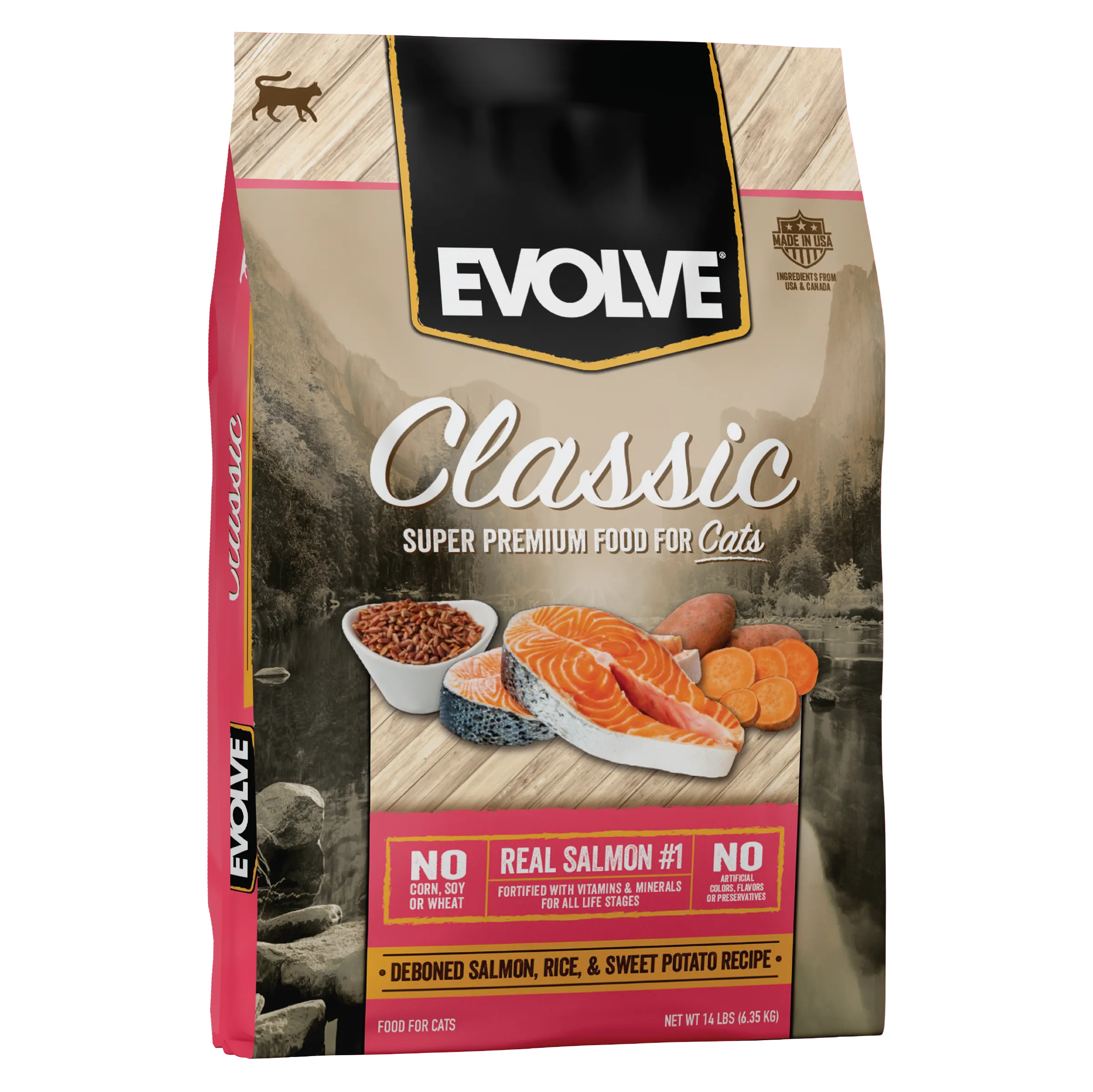 Classic Salmon, Rice & Sweet Potato Cat Food | 2.75 LB, 14 LB | Evolve