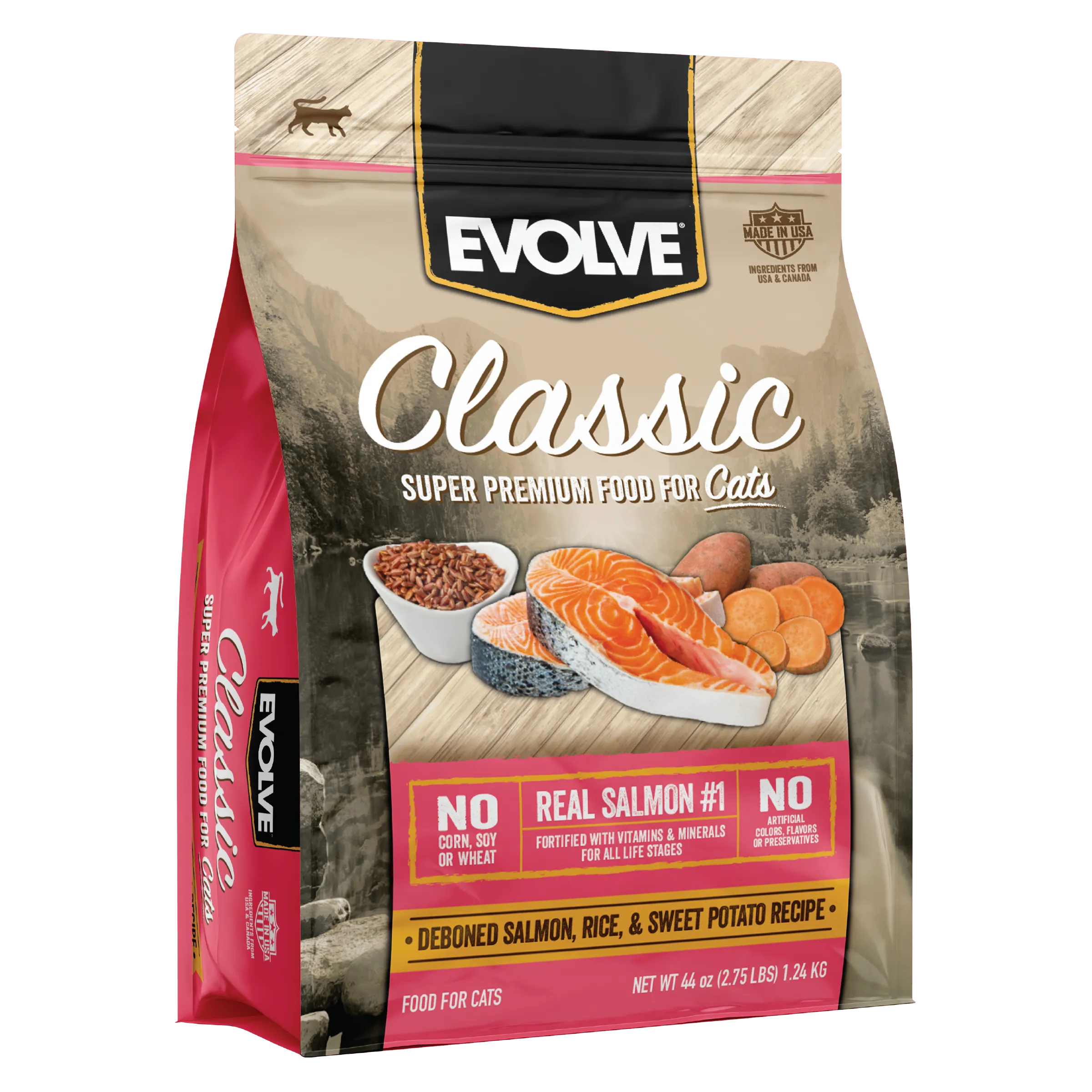 Classic Salmon, Rice & Sweet Potato Cat Food | 2.75 LB, 14 LB | Evolve