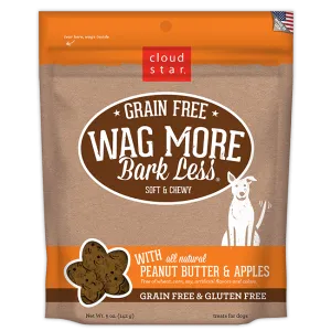 Cloud Star Wag More Bark Less Soft and Chewy Grain Free Peanut Butter and Apples Dog Treats