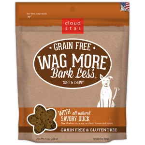 Cloud Star Wag More Bark Less Soft and Chewy Grain Free Savory Duck Dog Treats