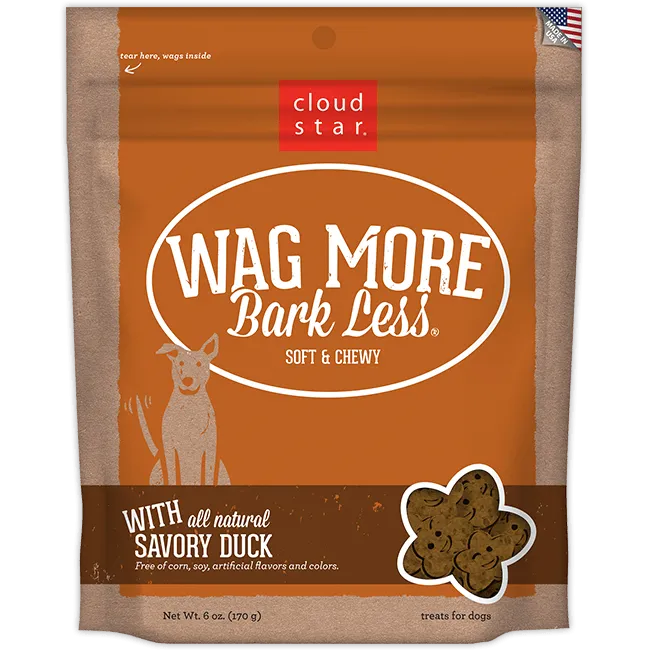 Cloud Star Wag More Bark Less Soft and Chewy Savory Duck Dog Treats