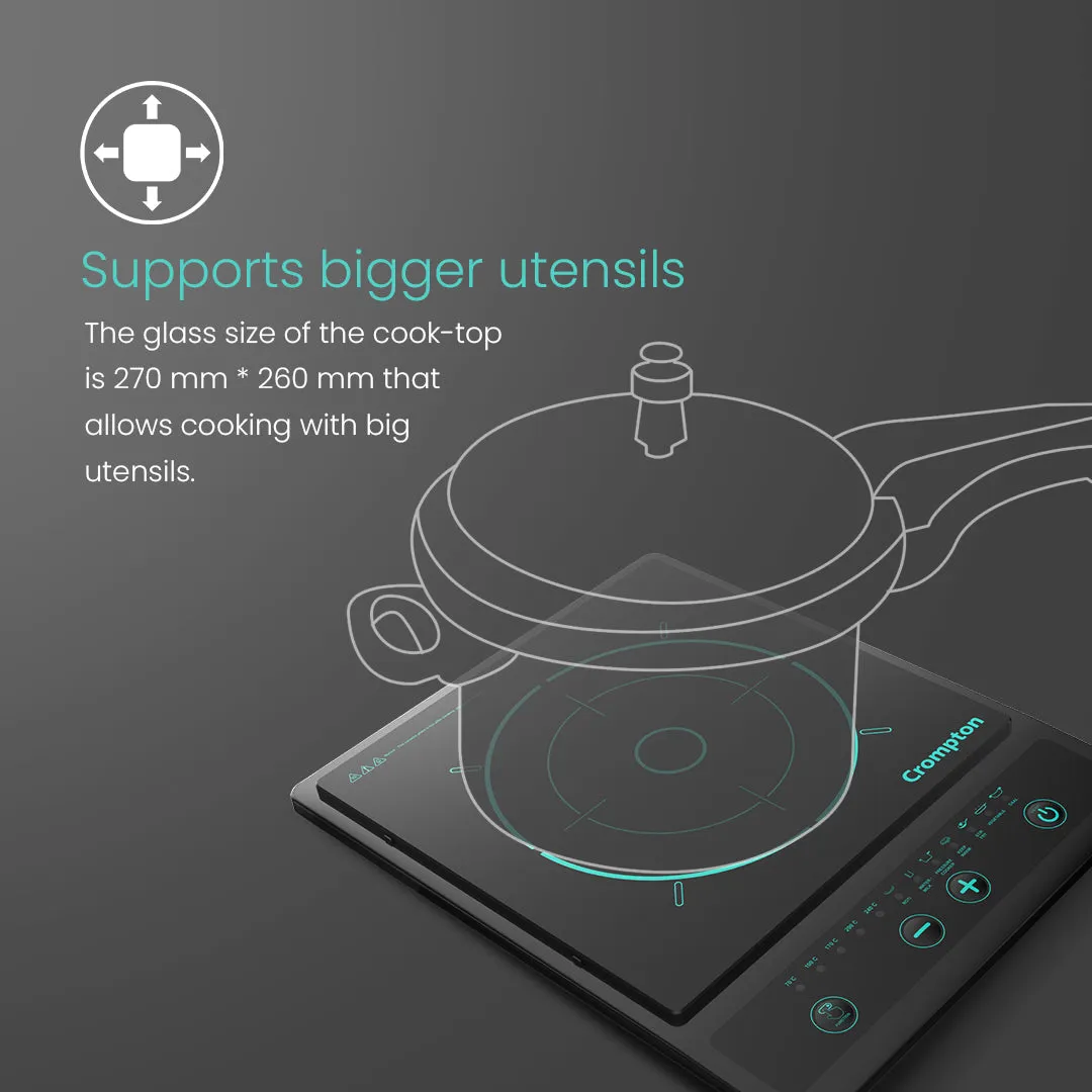 Crompton Instaserve 1200 W Induction Cooktop | 7 One touch Cook Menus