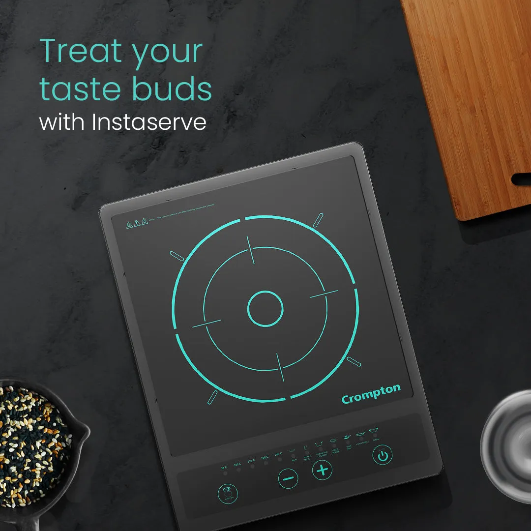 Crompton Instaserve 1200 W Induction Cooktop | 7 One touch Cook Menus