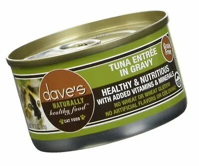 Dave's Pet Food Naturally Healthy Grain Free Tuna Entree in Gravy Canned Cat Food