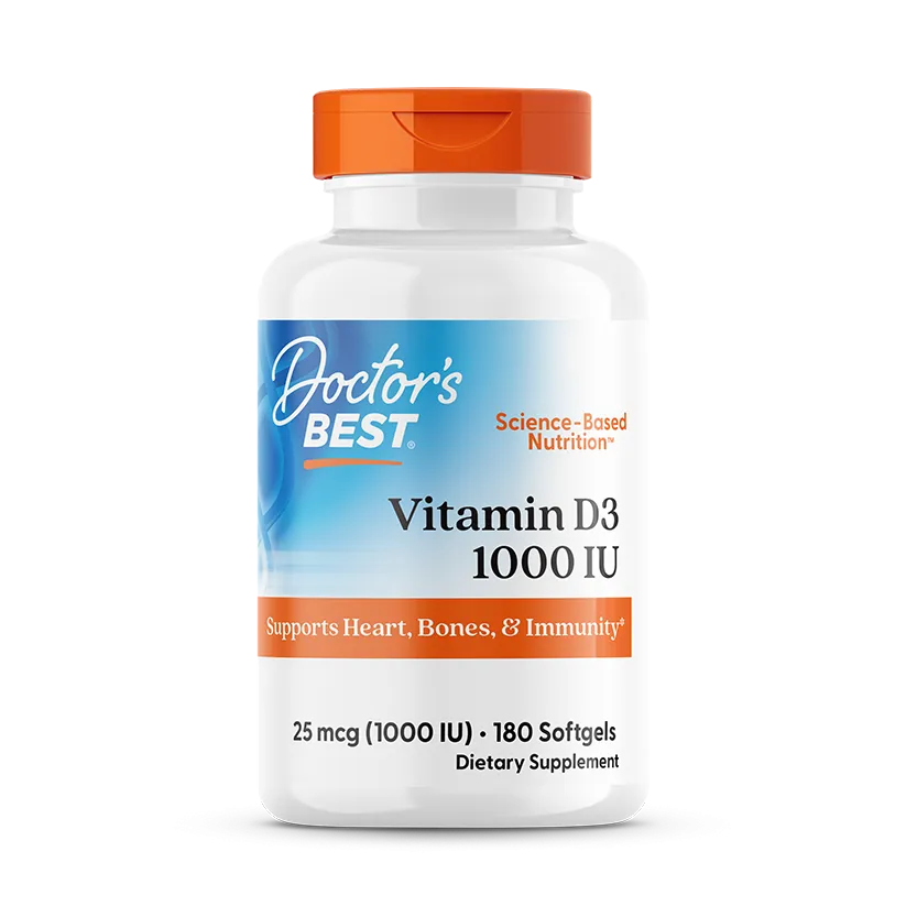 Doctor's Best Vitamin D3, 25 mcg (1,000 IU), 180 Softgels