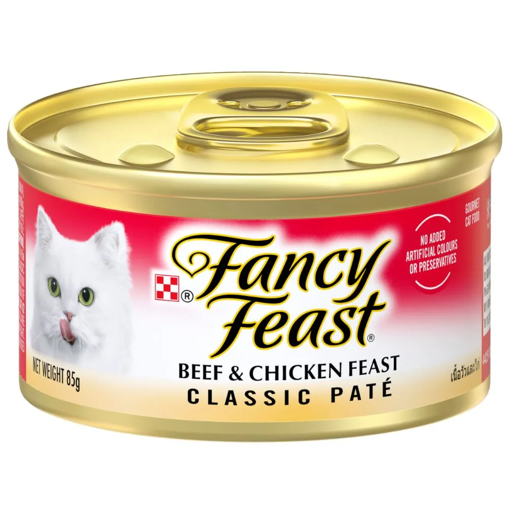 Fancy Feast Classic Pate Beef & Chicken Feast Canned Cat Food 85g