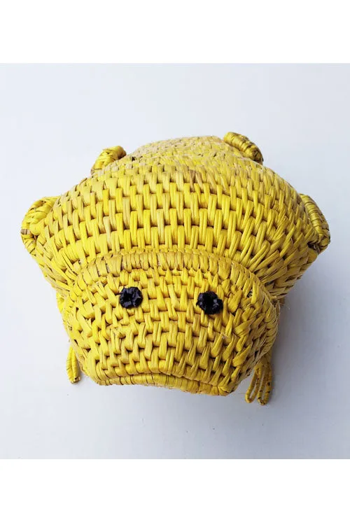 Handcrafted-Sikki-grass-Frog-Container