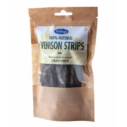 Hollings 100% Natural Venison Strips 5-pack