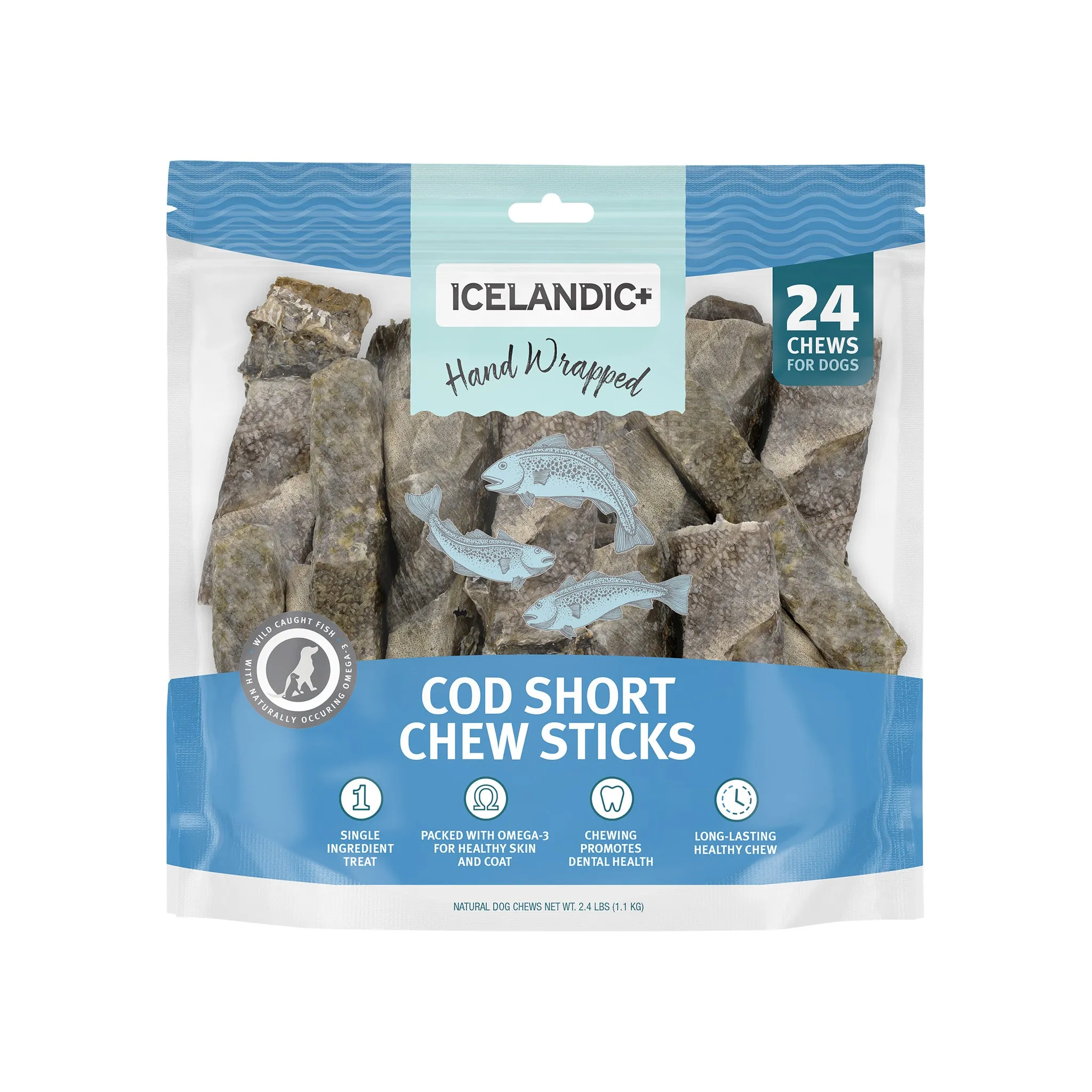 Icelandic  Cod Skin Fish Chew Sticks Dog Treats