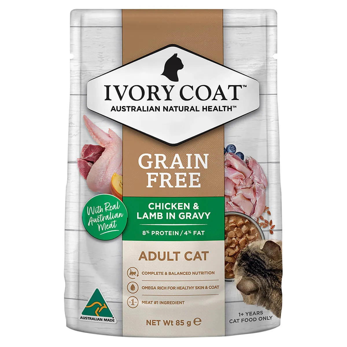 Ivory Coat Adult Chicken with Lamb Wet Cat Food 85g