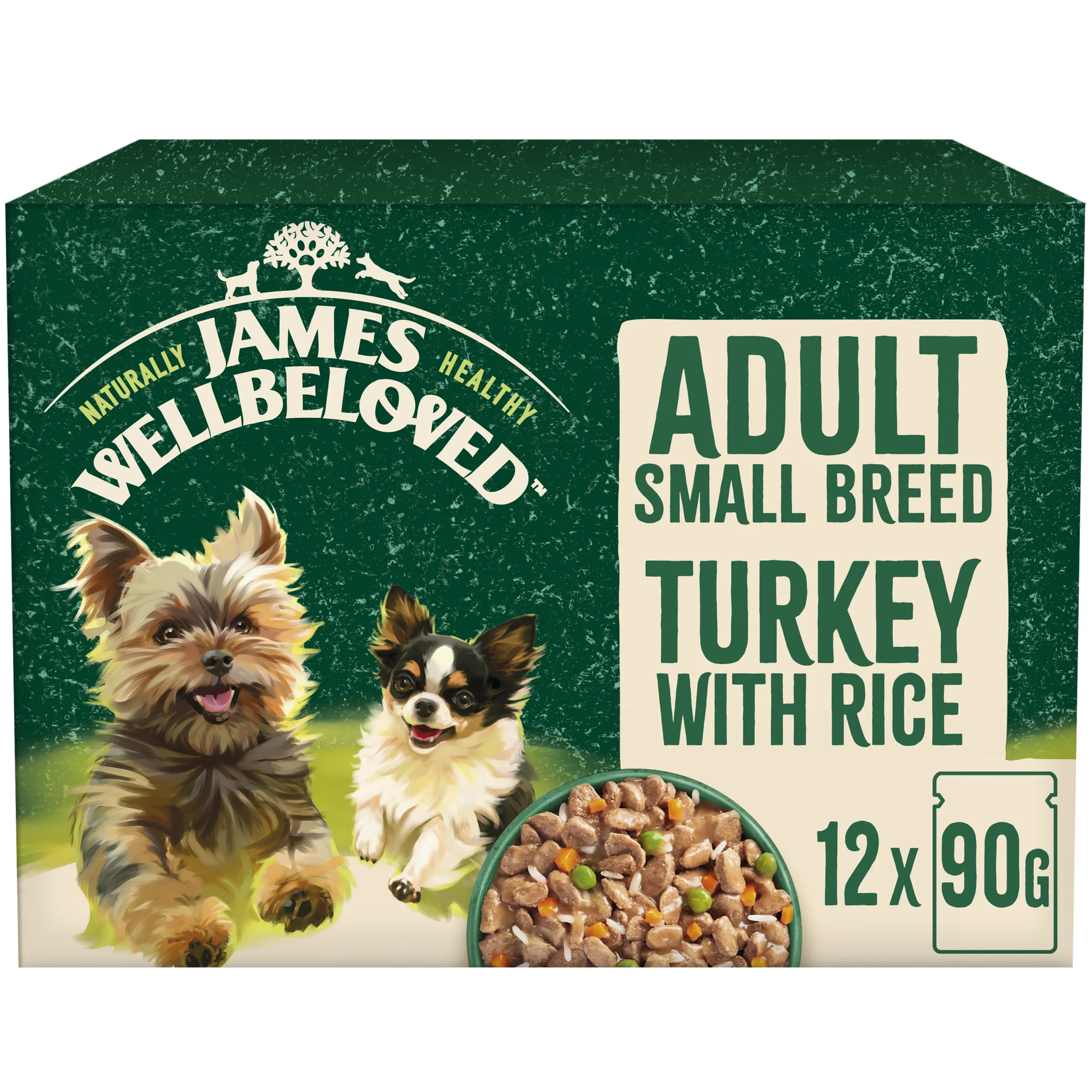 James Wellbeloved Adult Small Breed Turkey Pouch 12x90g