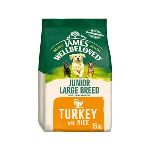 James Wellbeloved Junior Large Breed with Turkey & Rice 15kg Dry Dog Food