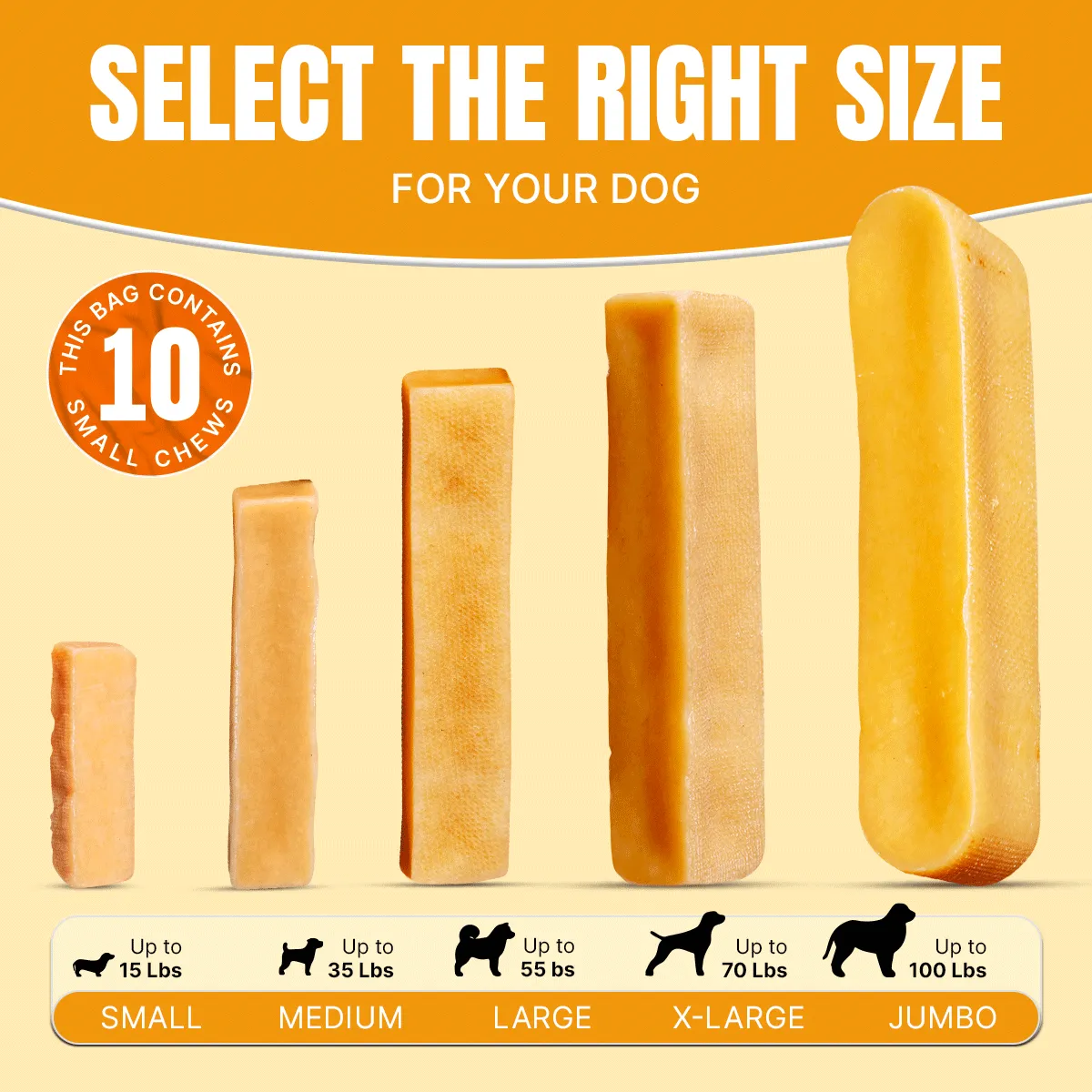 Large Dog Starter Pack - 3 Sticks Long Lasting Yak Cheese Chew