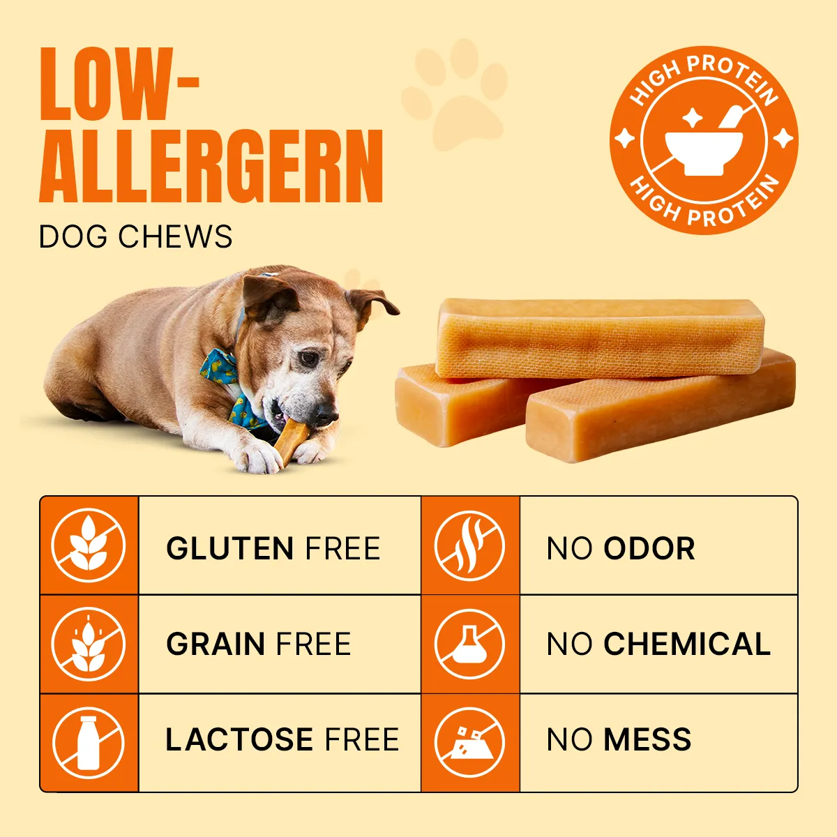 Long Lasting Yak Cheese Chews for Medium dogs - 2 lbs