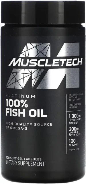 Muscletech Platinum 100% Fish Oil, 100 Caps