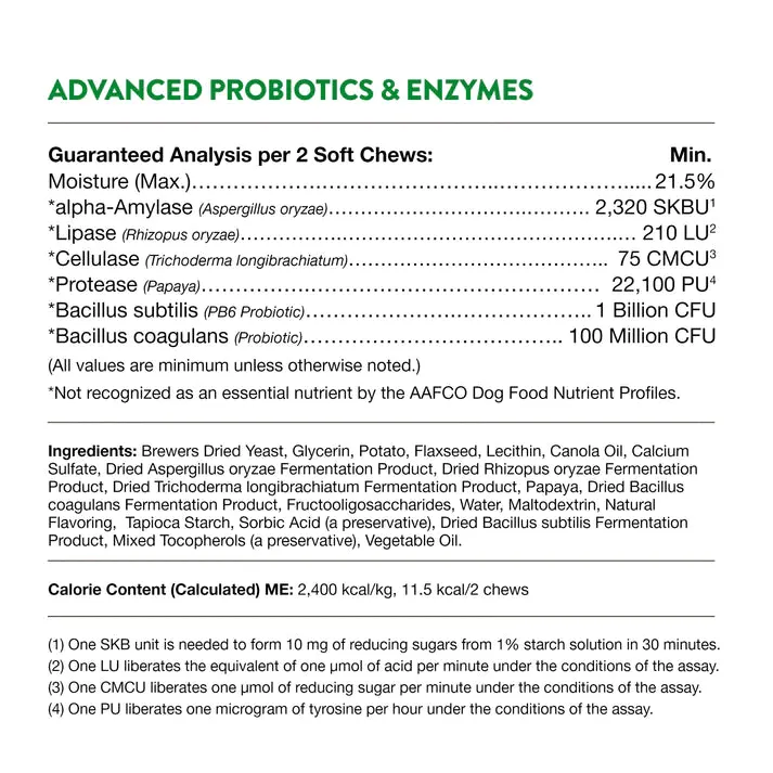 NaturVet Advanced Probiotics & Enzymes Soft Chew