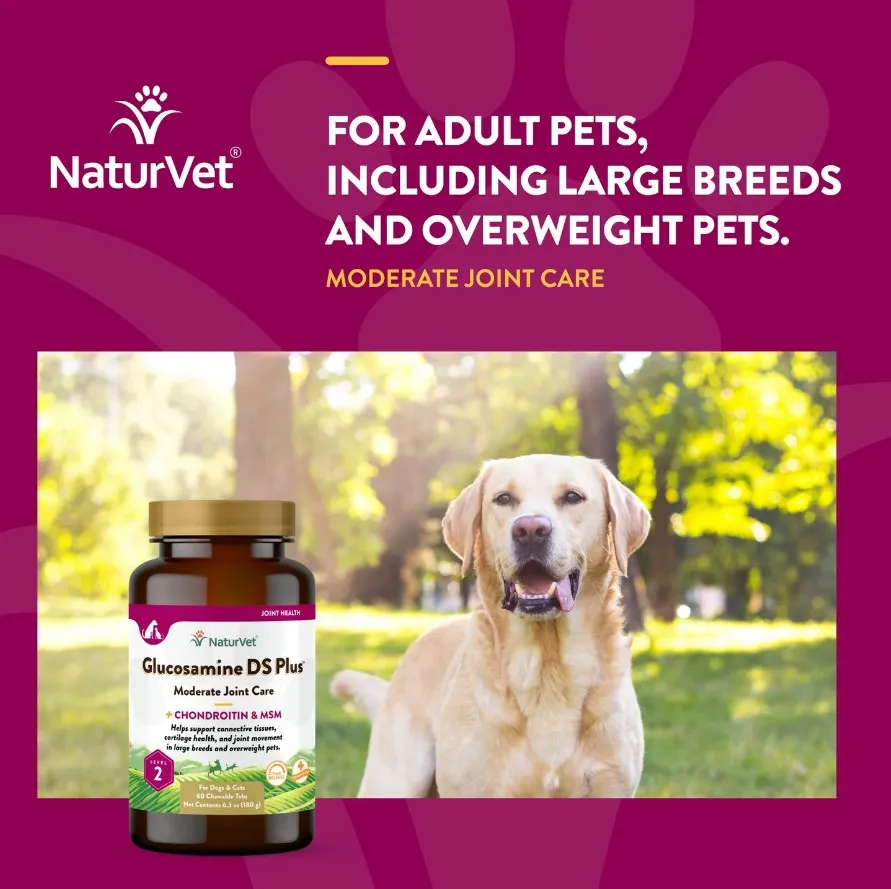 NaturVet Glucosamine DS Plus Chewable Tabs for Dogs and Cats