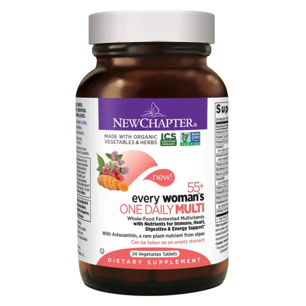 New Chapter Multivitamin Every Woman's One Daily 55  with Fermented Probiotics   Whole Foods   Astaxanthin   Vitamin D3   B Vitamins - 24 Vegetarian Tablets