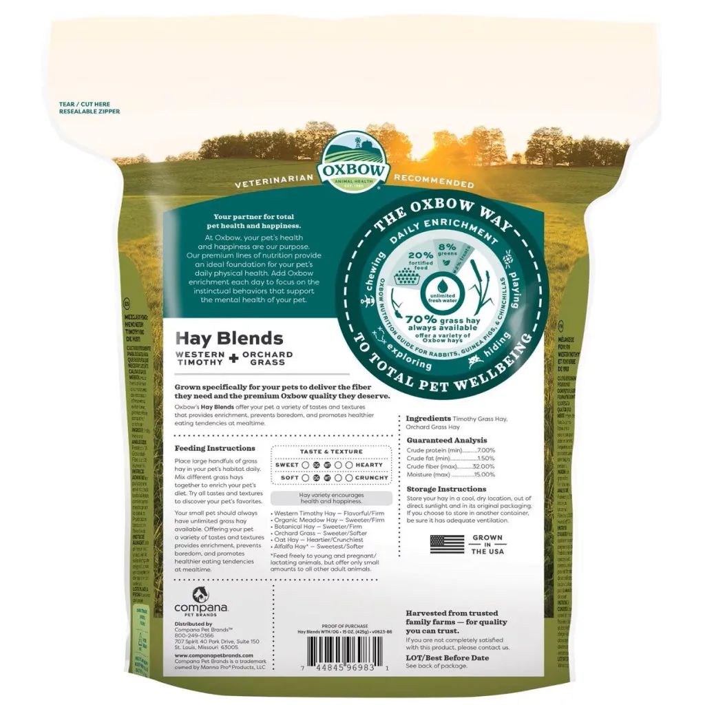 Oxbow Animal Health Hay Blends Western Timothy & Orchard Grass Hay