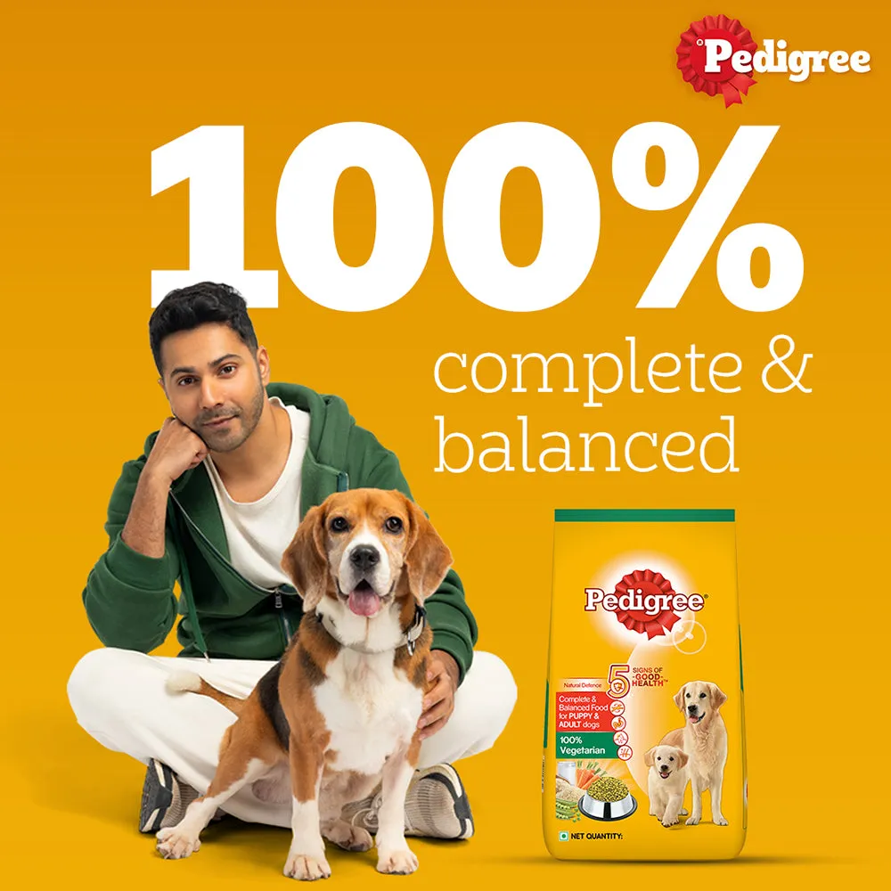 Pedigree 100% Vegetarian Dog Dry Food for Puppy and Adult Dogs (Limited Shelf Life) (Buy 1 Get 1)