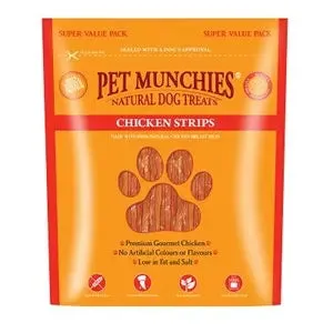 Pet Munchies Natural 100% Chicken Strips Dog Chew Treat Super Value Multi-Pack 3 x 320g