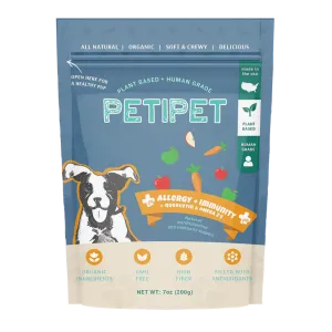 Petipet Allergy   Immunity with Quercetin & Omega 3 Apple & Carrot Flavored Soft Chew Allergy Supplement for Dogs, 7-oz bag