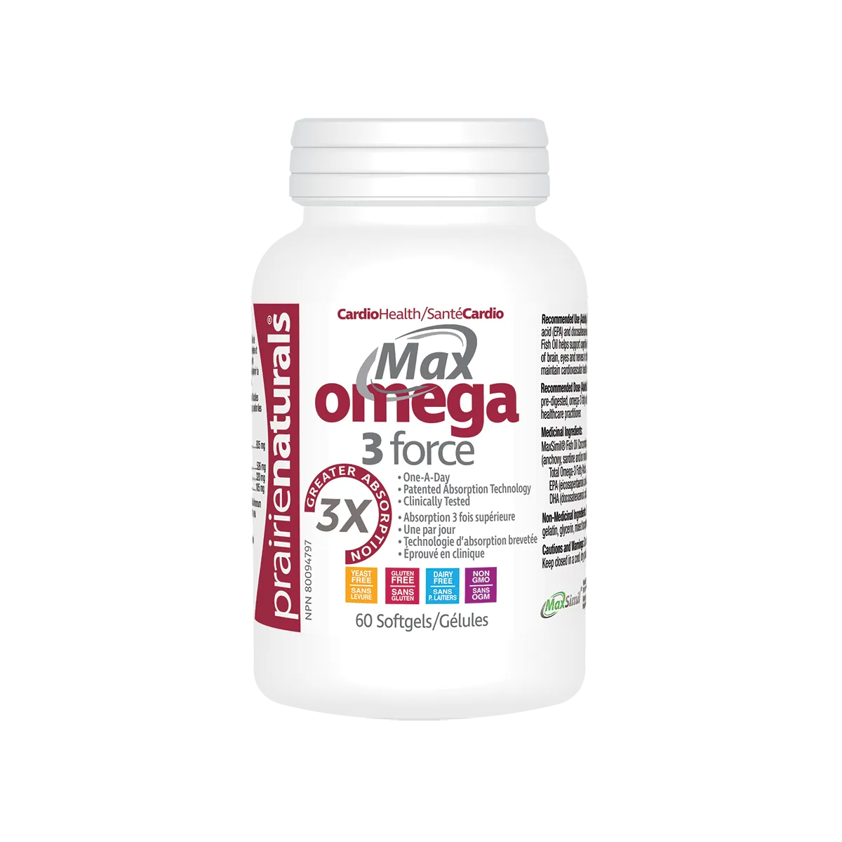 Prairie Naturals MaxOmega-3-Force, 60 softgels