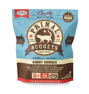 Primal Feline Raw Frozen Nuggets Rabbit 3lb