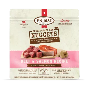 Primal Freeze Dried Nuggets Grain Free Beef & Salmon Formula Cat Food