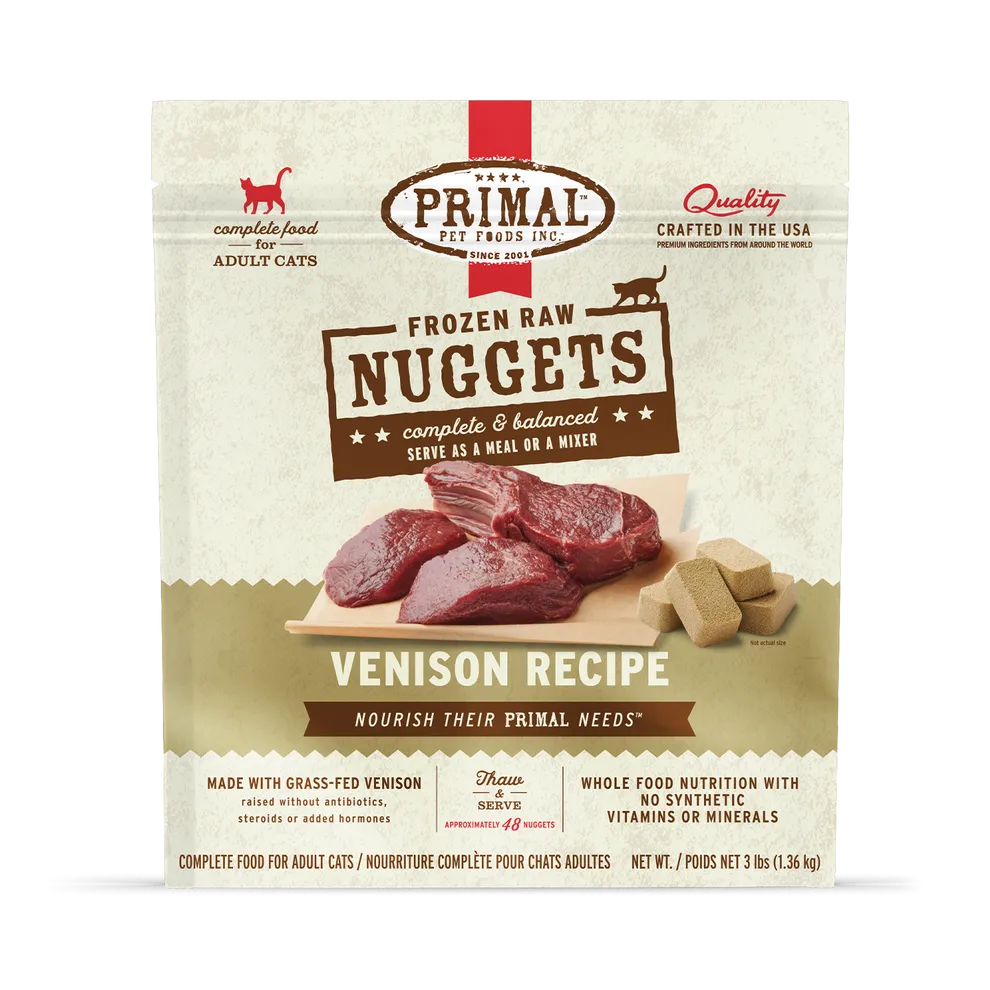 Primal Raw Frozen Venison Formula Nuggets For Cats