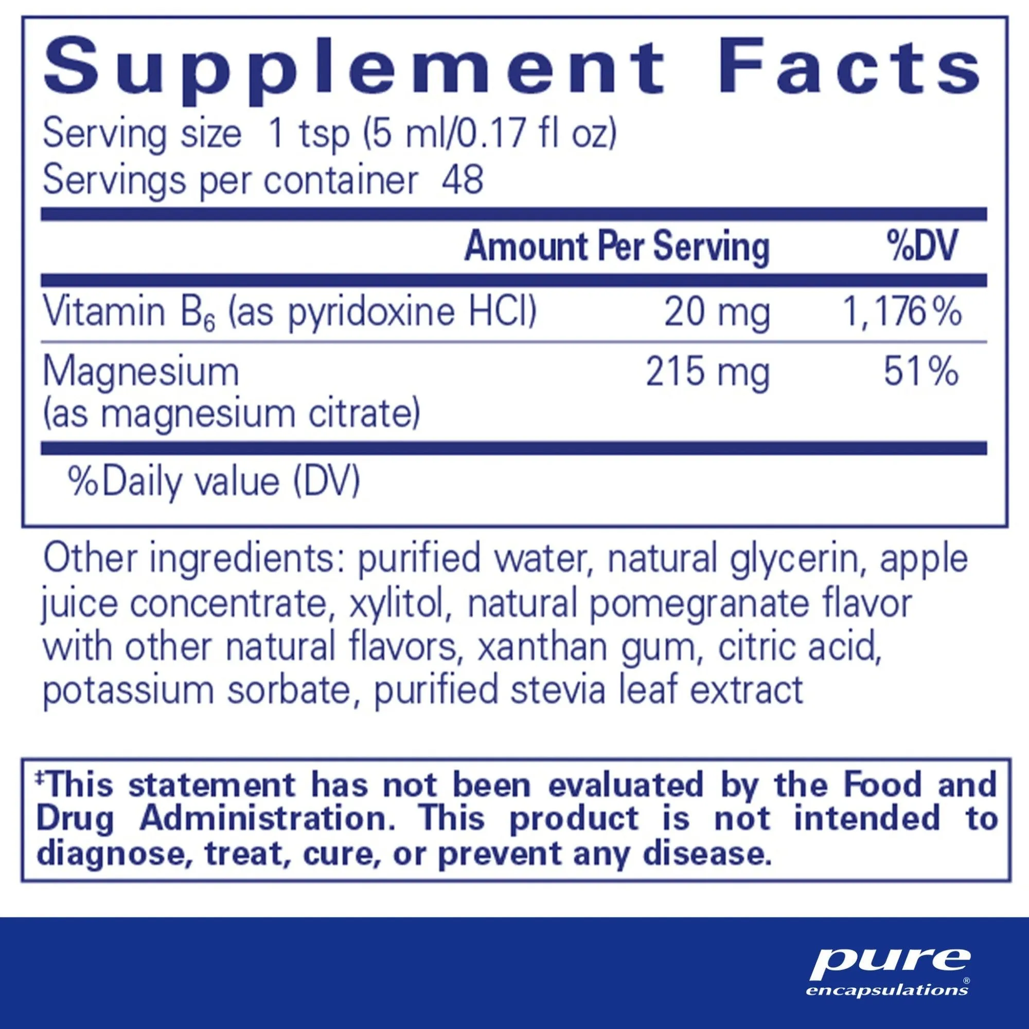 Pure Encapsulations Magnesium Liquid 8.1 fl oz (240 ml) Liquid