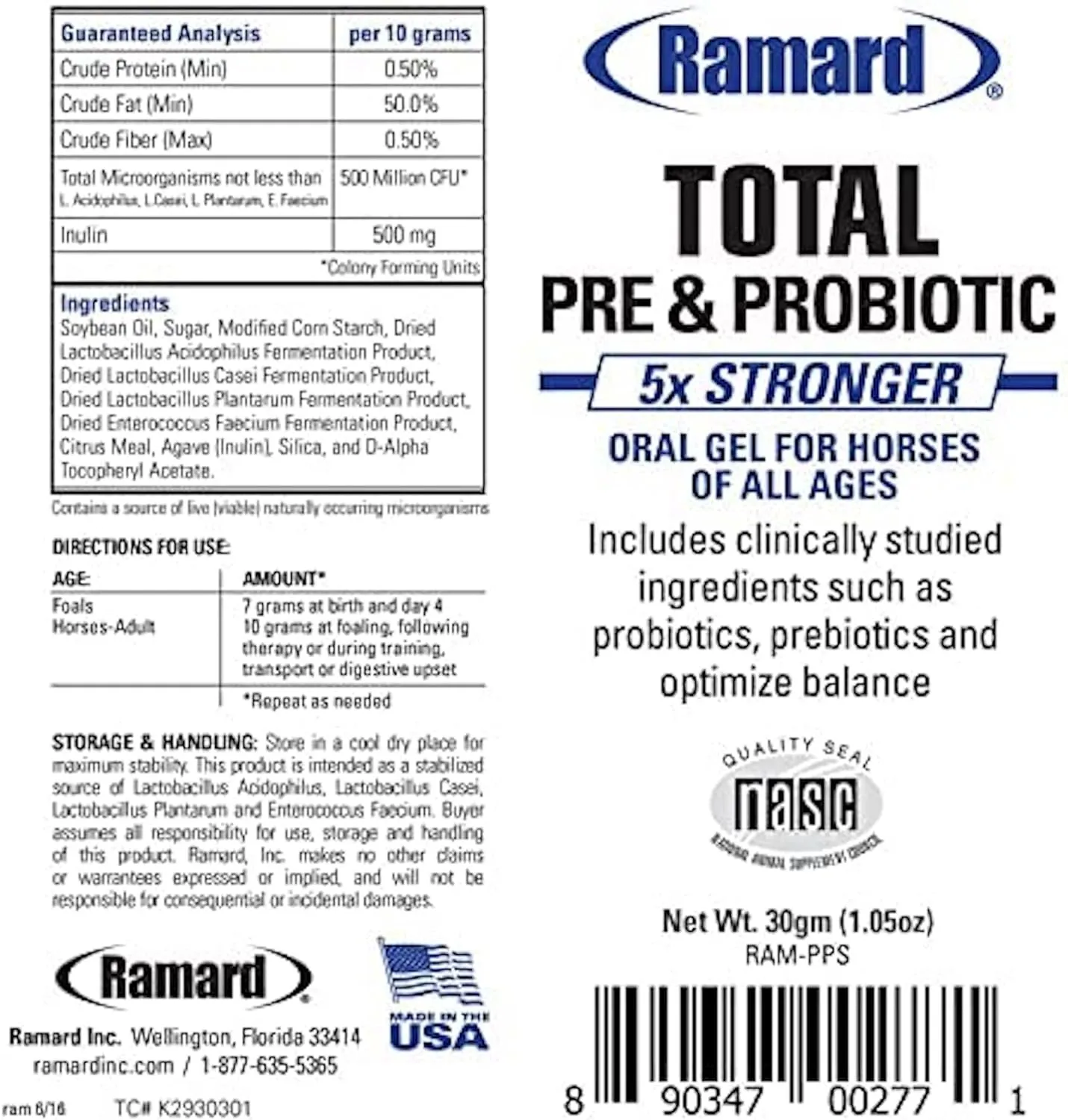 Ramard Total Pre & Probiotics Paste For Horse (30 cc)