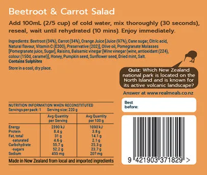 Real Meals - Beetroot & Carrot Salad