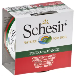 Schesir Chicken Fillet With Beef Jelly Canned Dog Food 150g