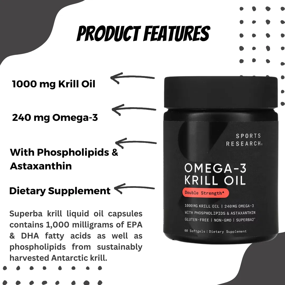 Sports Research, Antarctic Krill Oil with Astaxanthin, 60 Softgels