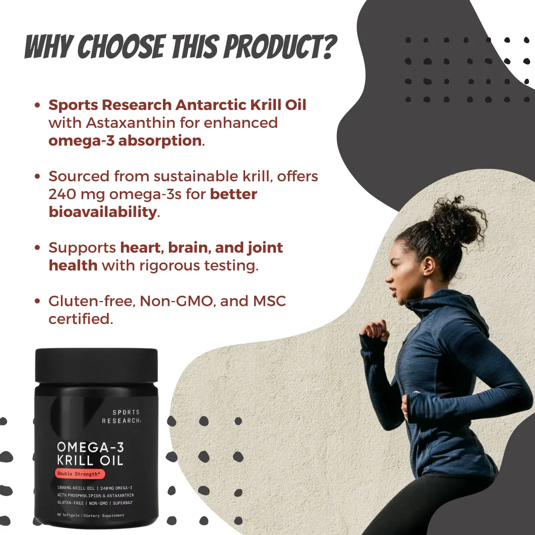 Sports Research, Antarctic Krill Oil with Astaxanthin, 60 Softgels