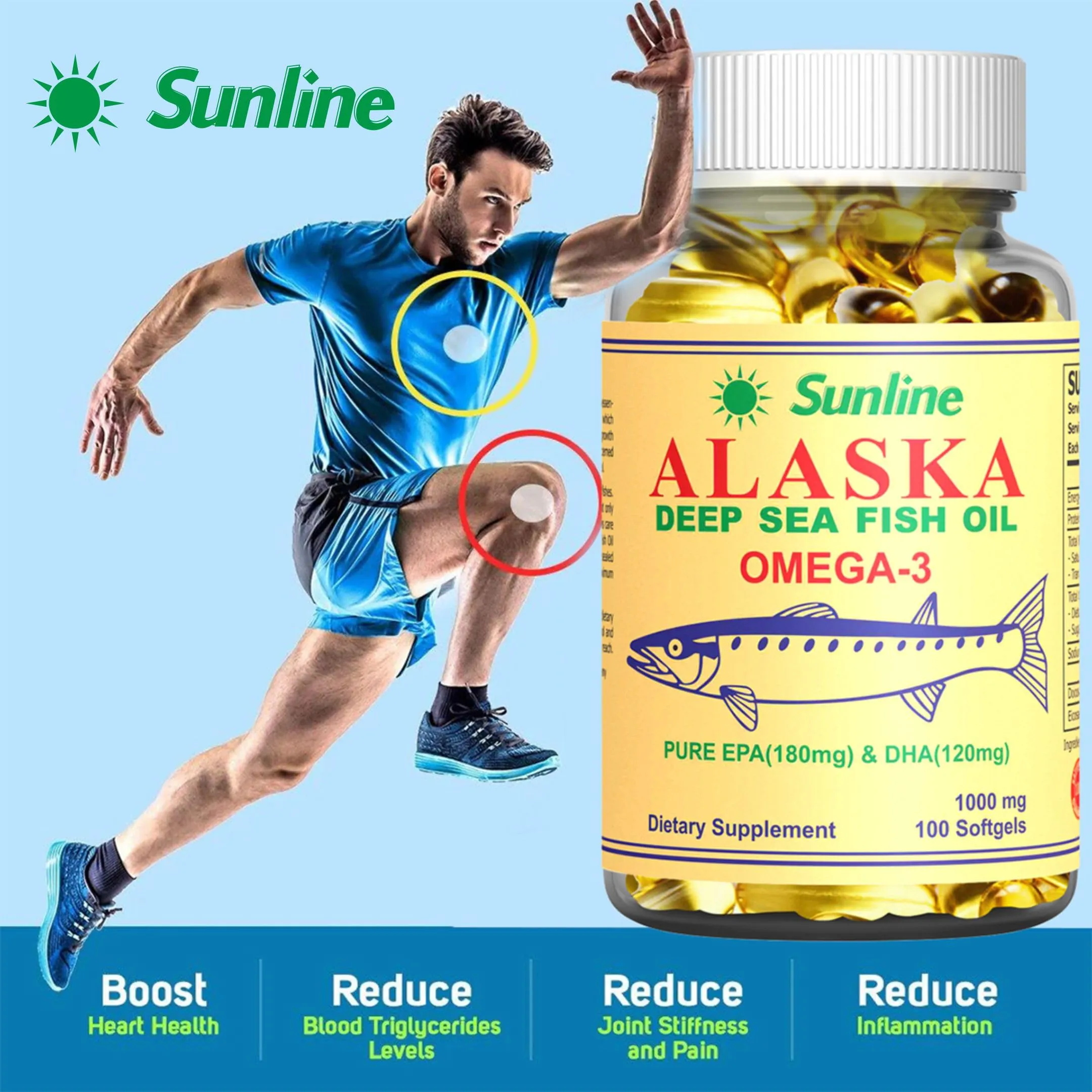 Sunline Alaska Omega-3 | Deep Sea Fish Oil | 1000Mg,100 Softgels