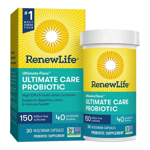 Ultimate Flora Ultimate Care Probiotic 150 Billion 30 Veg Caps By Renew Life