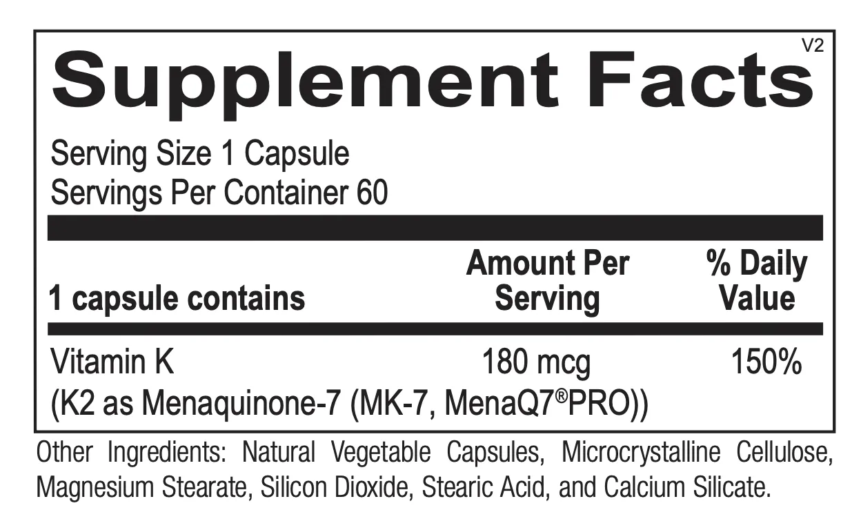 Vitamin K2 180 mcg